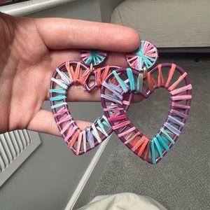 Baublebar multicolor heart statement earrings!